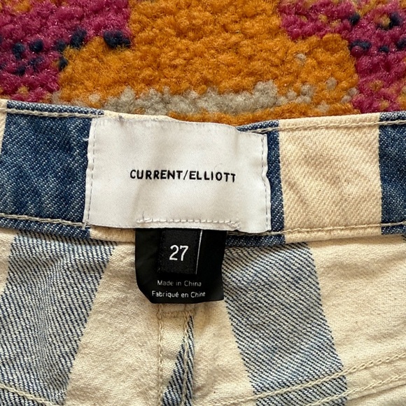 Current/Elliott Blue and White Striped Jean Shorts - Picture 8 of 9